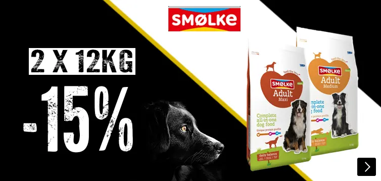Smølke hondenvoer 12kg bundels van 2 15% korting DOG